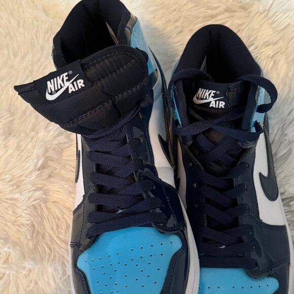 Men's Air Jordan 1 Retro High OG Sneakers  - 9.5 - Navy, Baby Blue & White - Picture 6 of 10